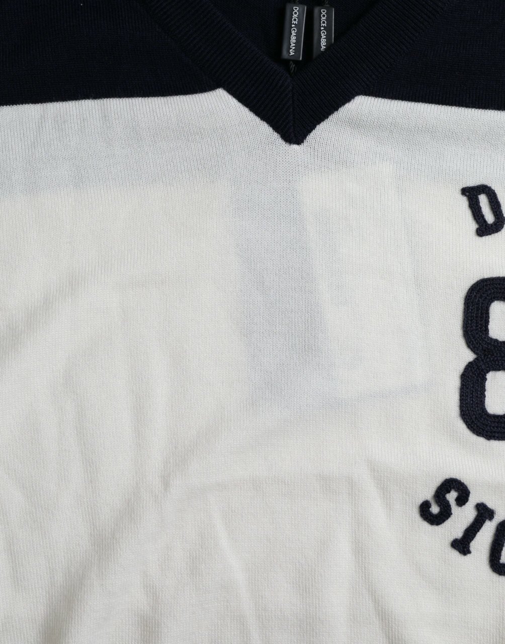 Dolce & Gabbana White Black SICILIA Henley Shirt Pullover Sweater Roze