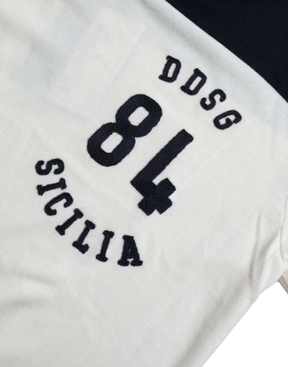 Dolce & Gabbana White Black SICILIA Henley Shirt Pullover Sweater Roze