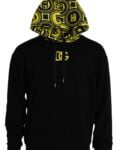 Dolce & Gabbana Black Logo Cotton Hooded Sweatshirt Sweater Zwart