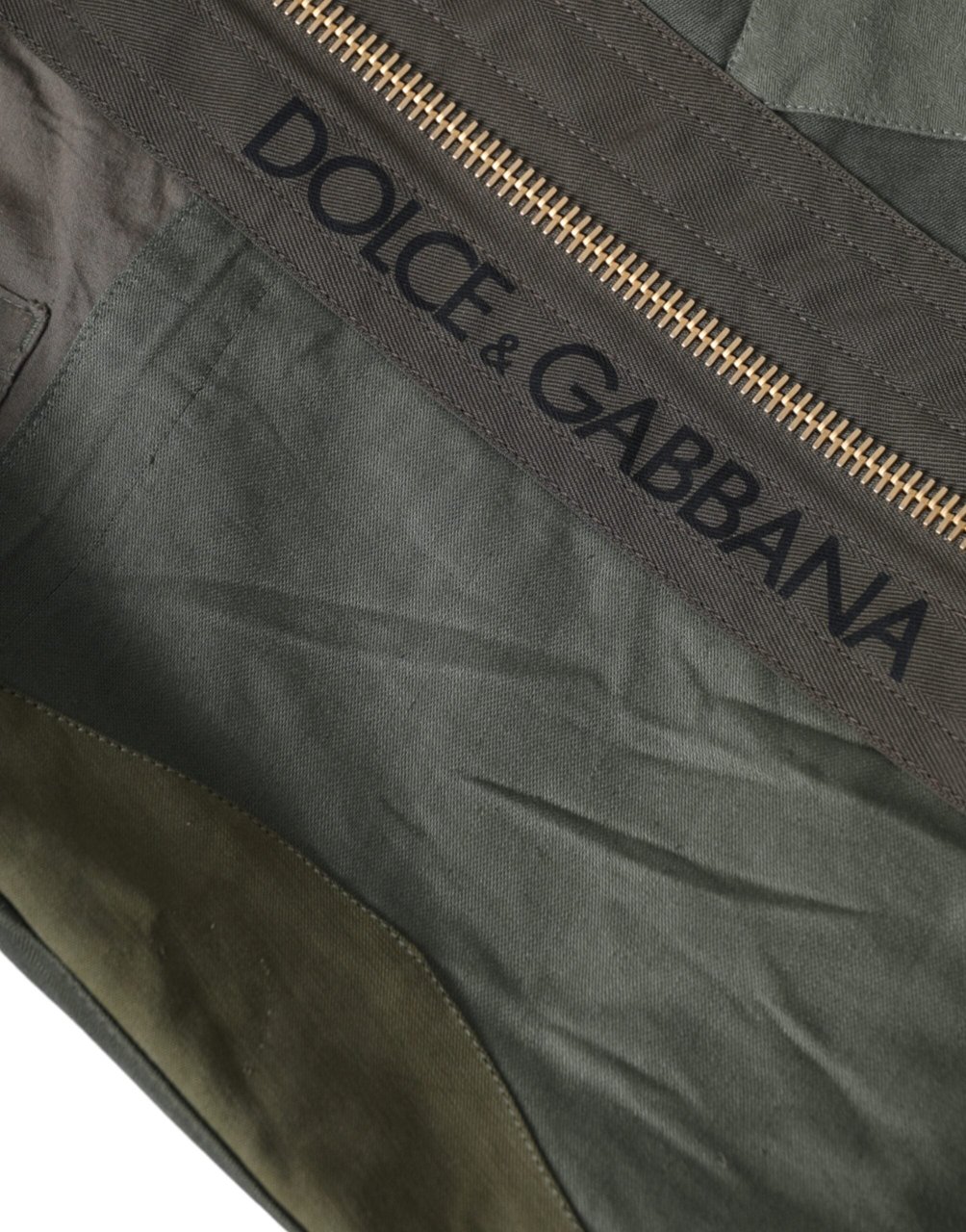 Dolce & Gabbana Military Green Patchwork Rucksack Backpack Bag Groen