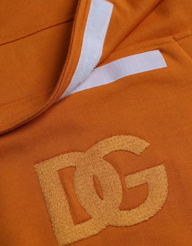 Dolce & Gabbana Orange Hooded Pullover Sweatshirt Sweater Oranje
