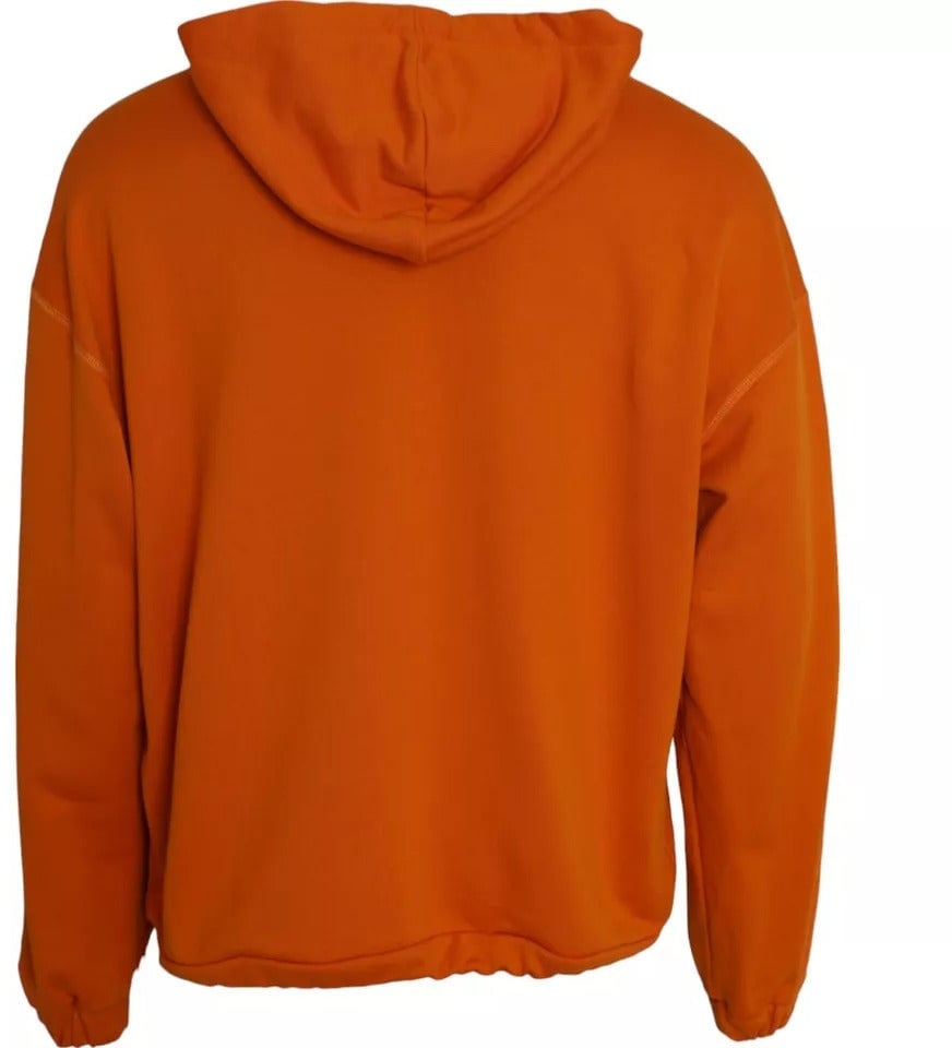 Dolce & Gabbana Orange Hooded Pullover Sweatshirt Sweater Oranje
