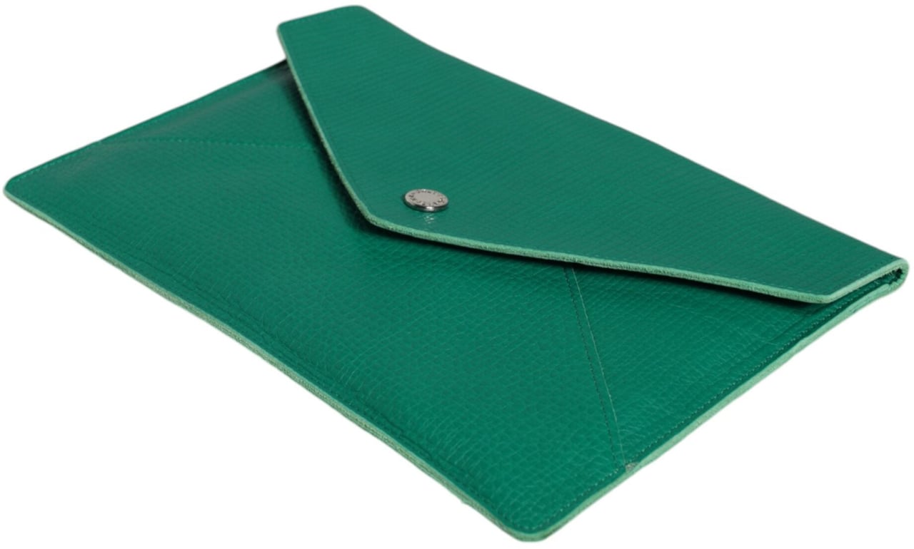 Dolce & Gabbana Green Leather Handbag Clutch Mini Purse Pouch Tablet Case Groen