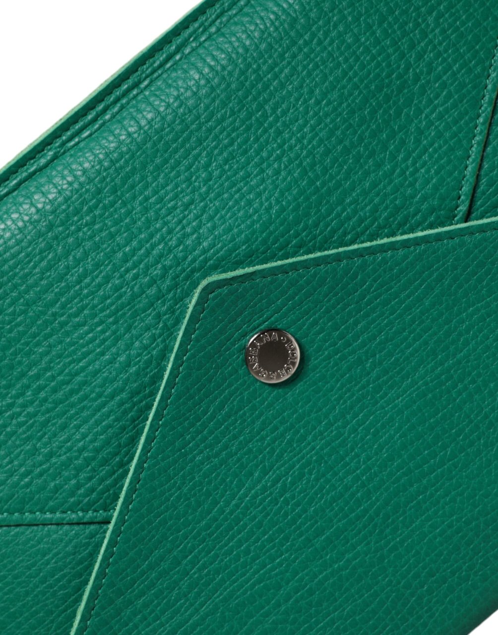 Dolce & Gabbana Green Leather Handbag Clutch Mini Purse Pouch Tablet Case Groen