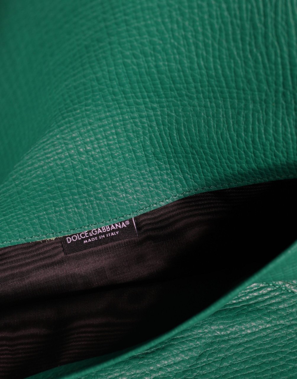 Dolce & Gabbana Green Leather Handbag Clutch Mini Purse Pouch Tablet Case Groen