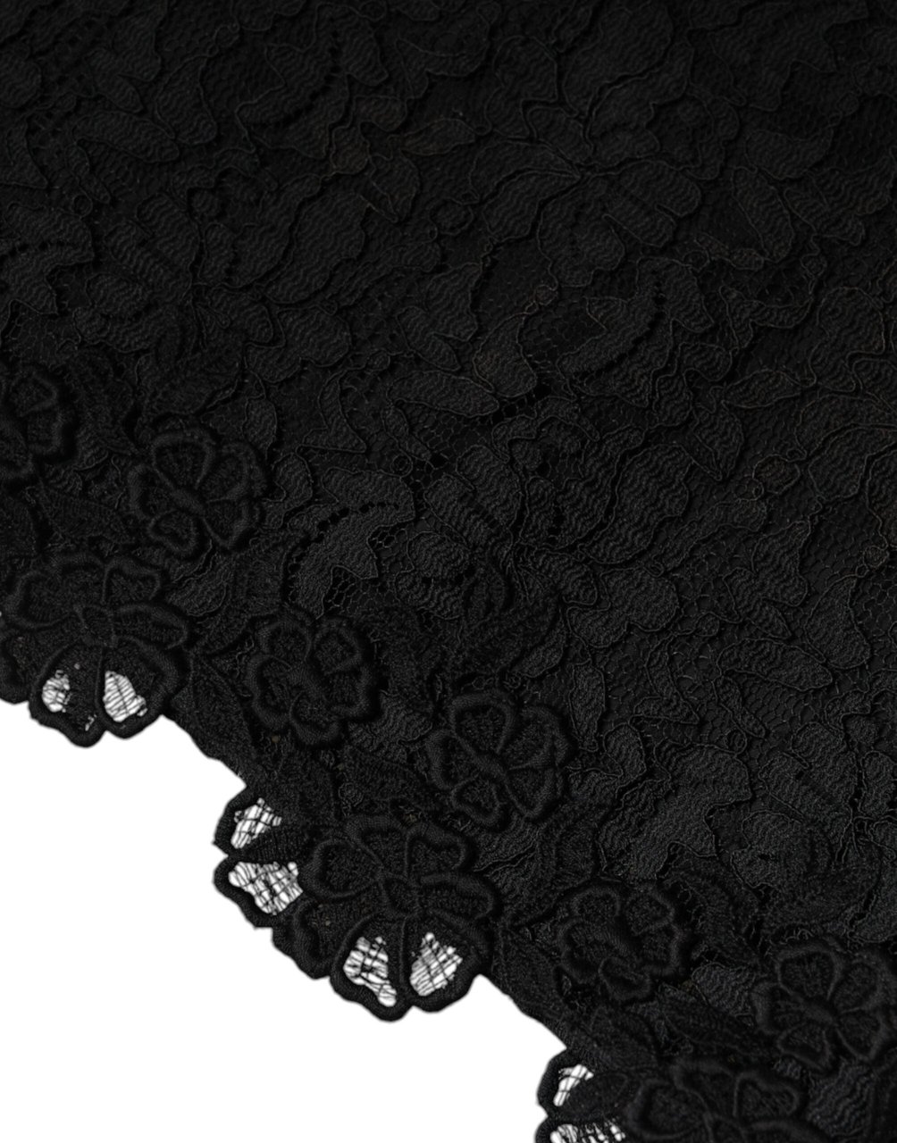 Dolce & Gabbana Black Floral Lace Sheath Sleeveless Mini Dress Zwart