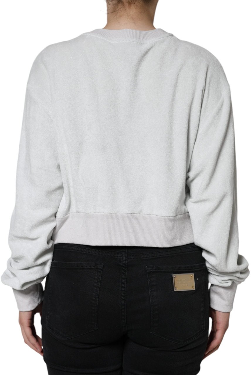 Dolce & Gabbana White Nylon Stretch Crew Neck Pullover Sweater Rood