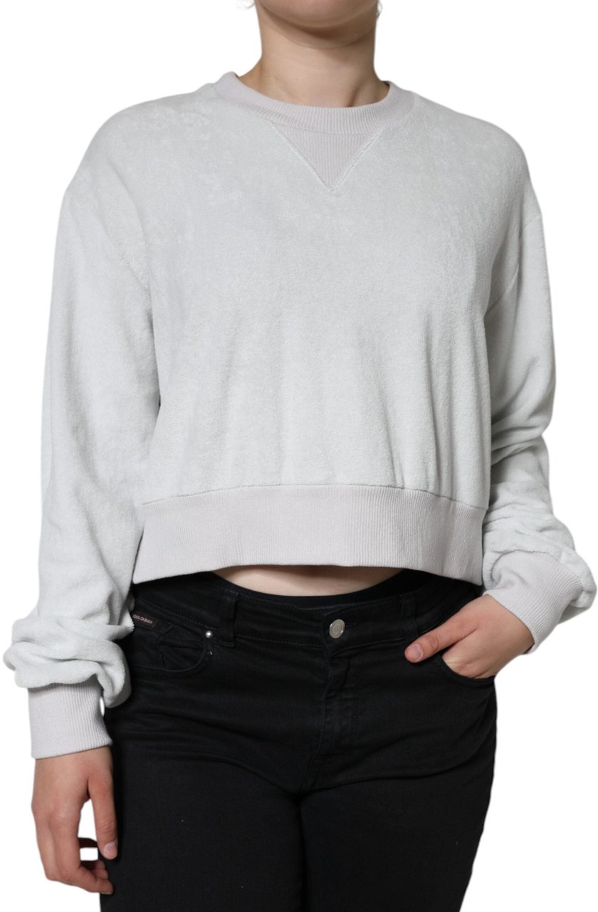 Dolce & Gabbana White Nylon Stretch Crew Neck Pullover Sweater Rood