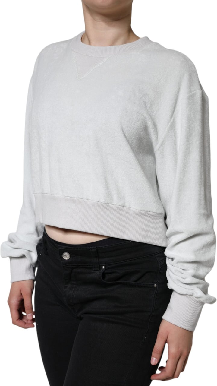 Dolce & Gabbana White Nylon Stretch Crew Neck Pullover Sweater Rood