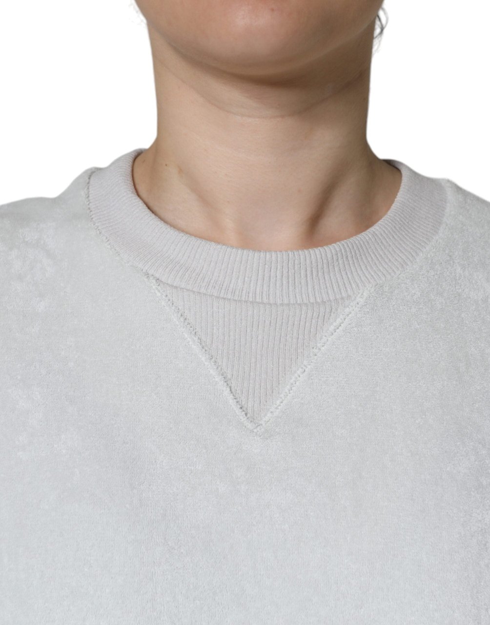 Dolce & Gabbana White Nylon Stretch Crew Neck Pullover Sweater Rood