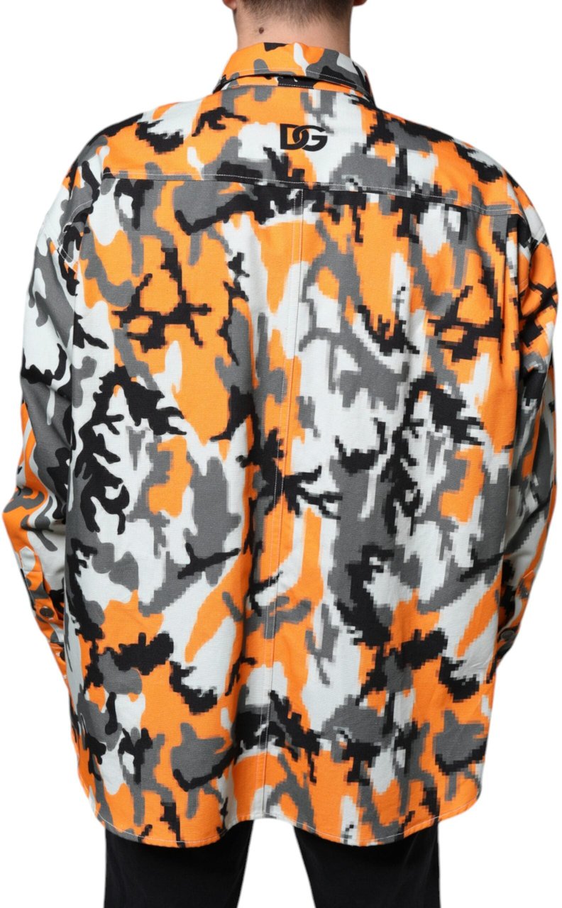 Dolce & Gabbana Multicolor Camouflage Cotton Denim Collared Jacket Divers