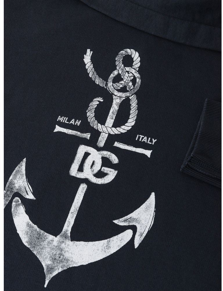 Dolce & Gabbana Dolce & Gabbana Blue Cotton Sweatshirt Blauw