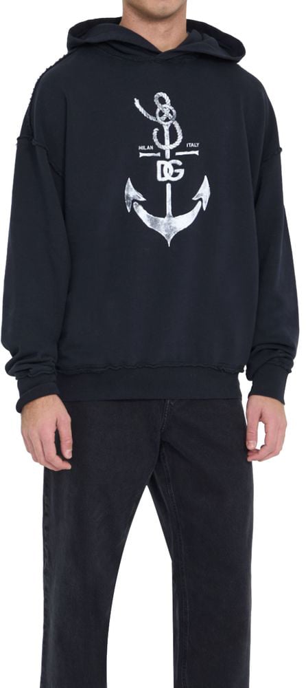 Dolce & Gabbana Dolce & Gabbana Blue Cotton Sweatshirt Blauw