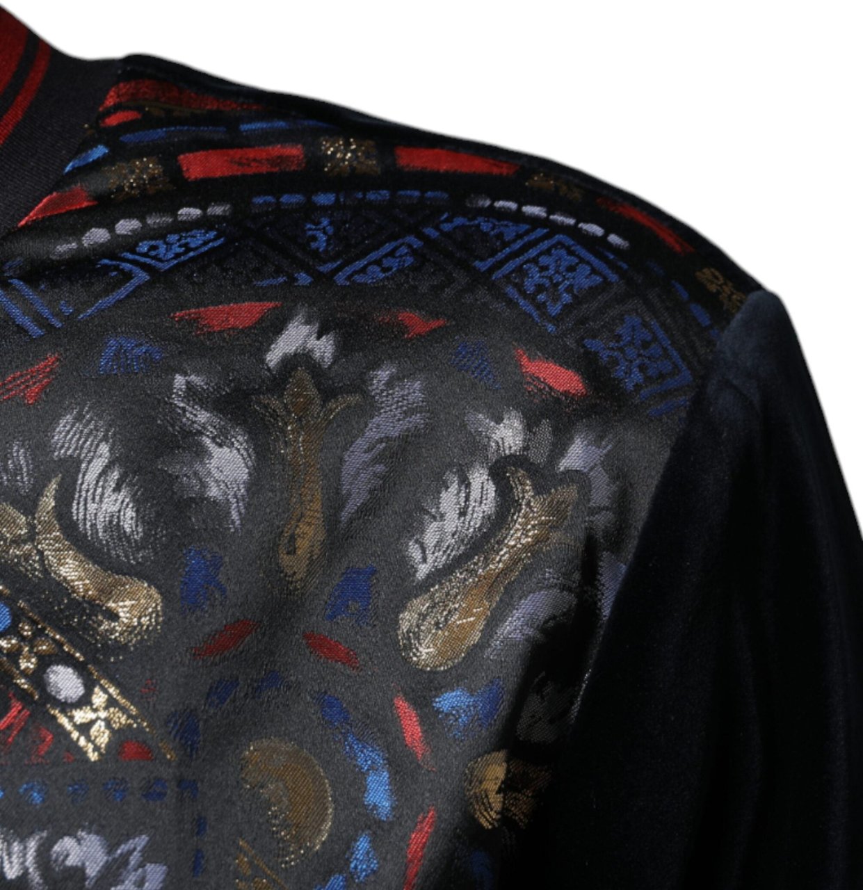 Dolce & Gabbana Multicolor Jacquard Crew Neck Sweatshirt Sweater Divers