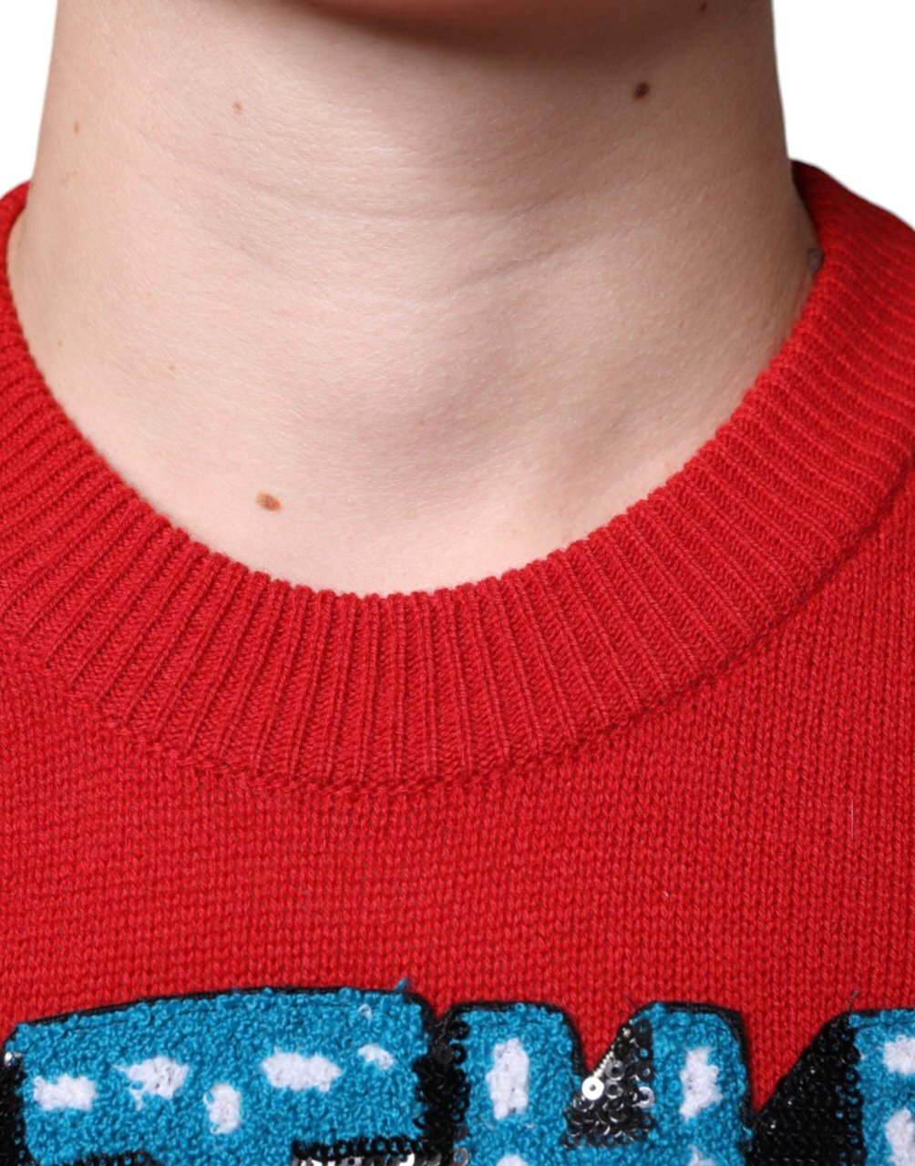 Dolce & Gabbana Red I'm The King Wool Crew Neck Sweatshirt Sweater Rood