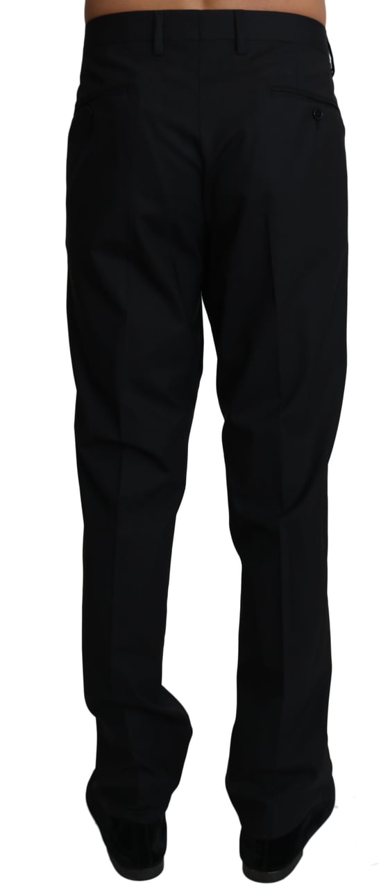 Dolce & Gabbana Black Wool Stretch Dress Trousers Pants Zwart