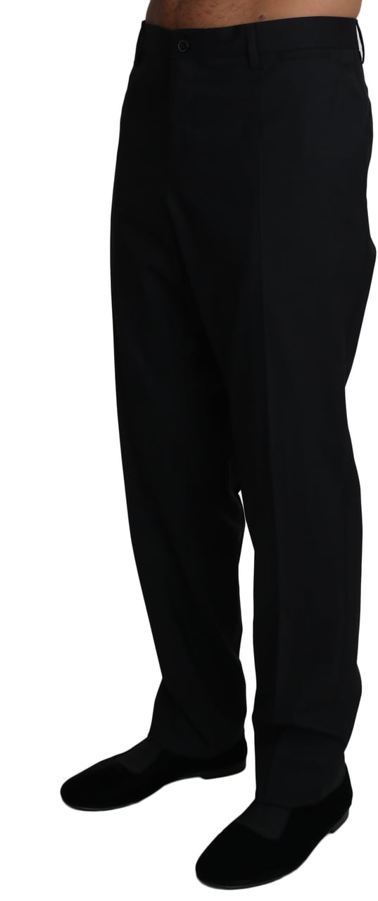 Dolce & Gabbana Black Wool Stretch Dress Trousers Pants Zwart