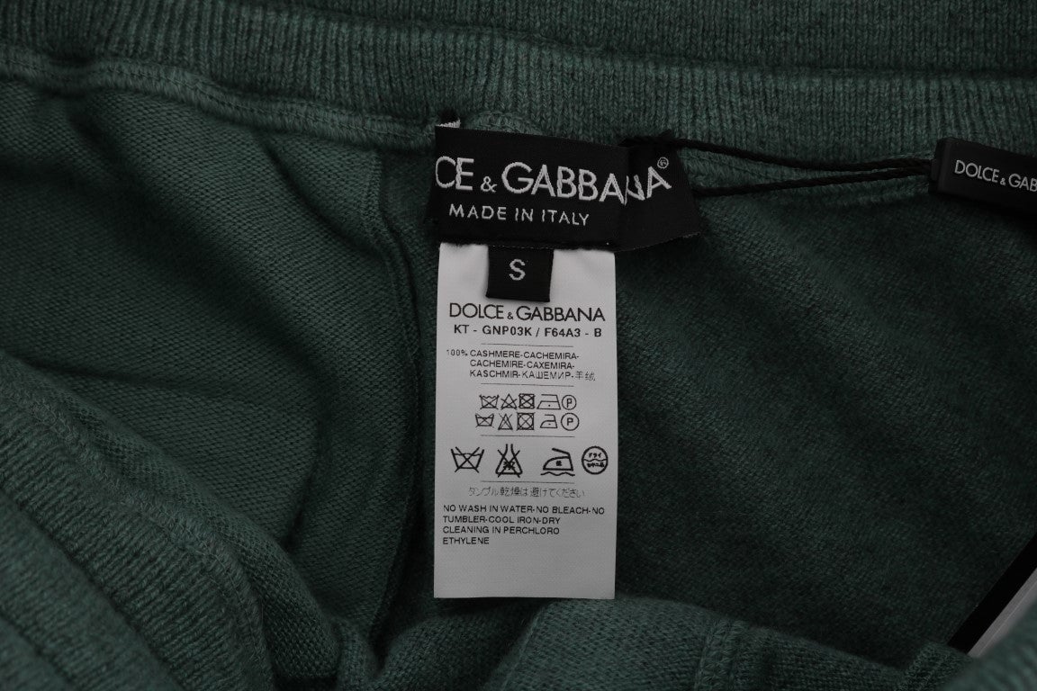 Dolce & Gabbana Green Cashmere Training Pants Groen