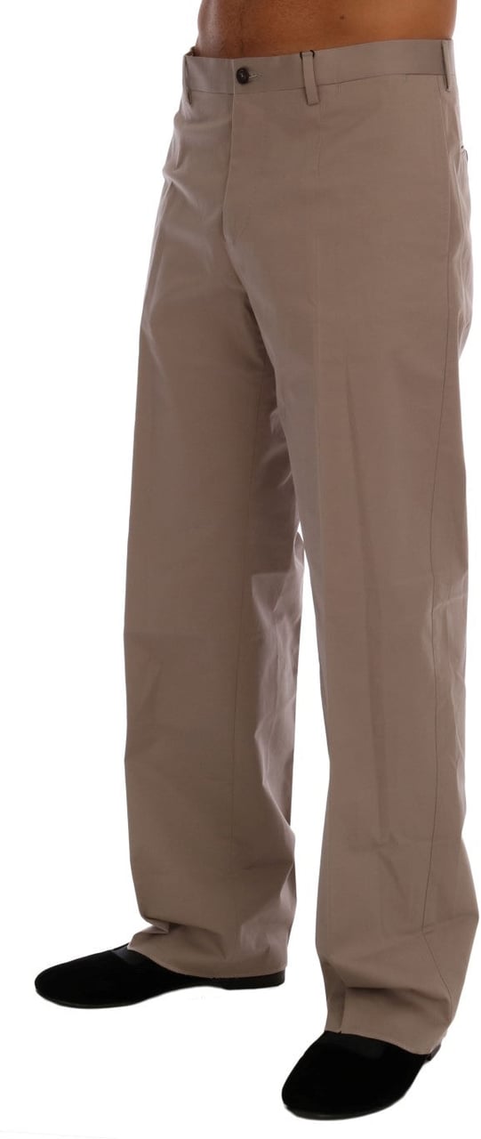 Dolce & Gabbana Beige Cotton Stretch Chinos Pants Beige