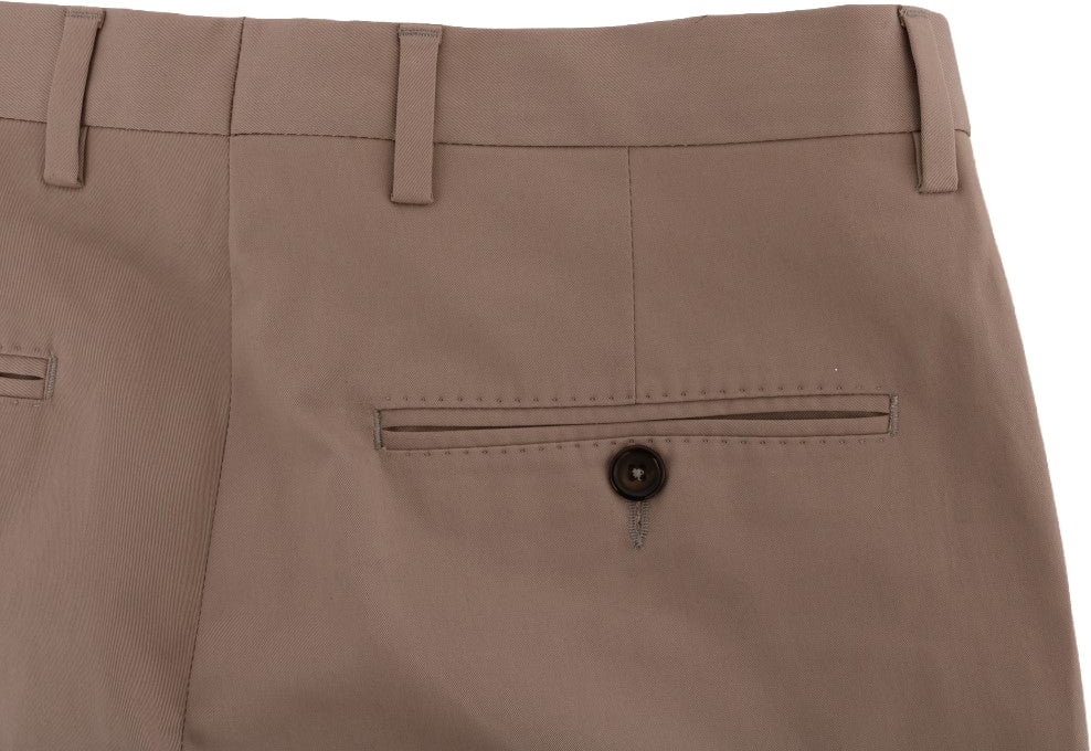 Dolce & Gabbana Beige Cotton Stretch Chinos Pants Beige