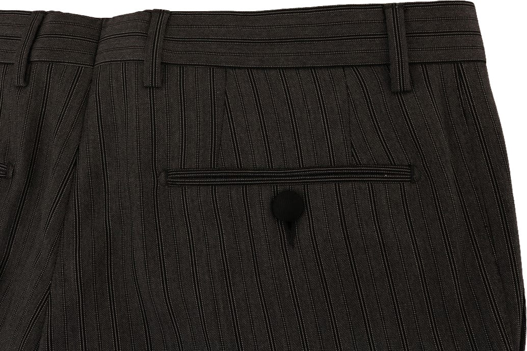 Dolce & Gabbana Gray Wool Striped Formal Pants Grijs