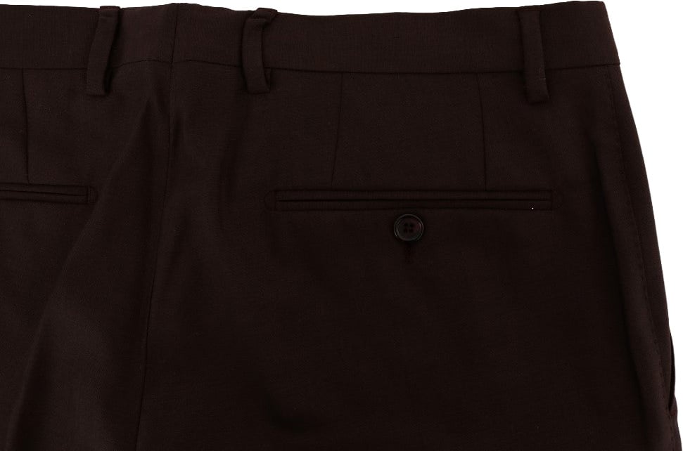 Dolce & Gabbana Purple Wool Stretch Formal Pants Paars