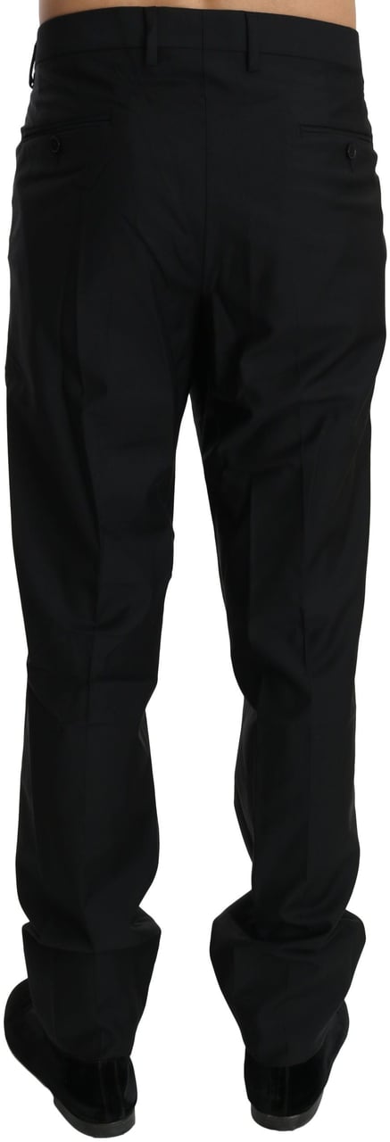 Dolce & Gabbana Black Dress Formal Trouser Men Wool Pants Zwart