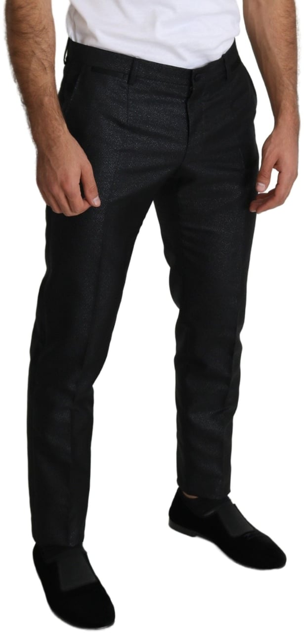 Dolce & Gabbana Black Metallic Skinny Trouser Dress Zwart