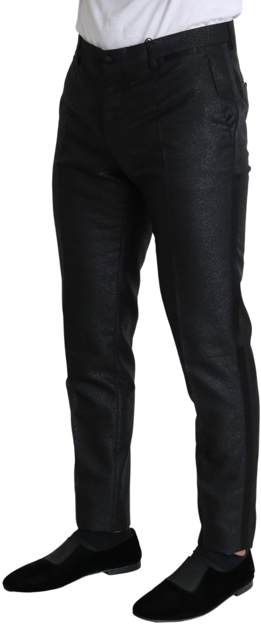 Dolce & Gabbana Black Metallic Skinny Trouser Dress Zwart