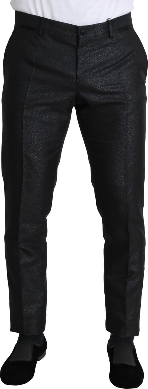 Dolce & Gabbana Black Metallic Skinny Trouser Dress Zwart