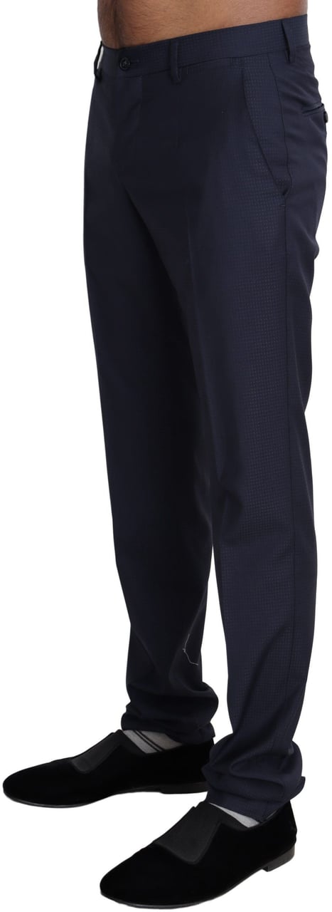 Dolce & Gabbana Navy Blue Dress Formal Men Trouser Pants Blauw