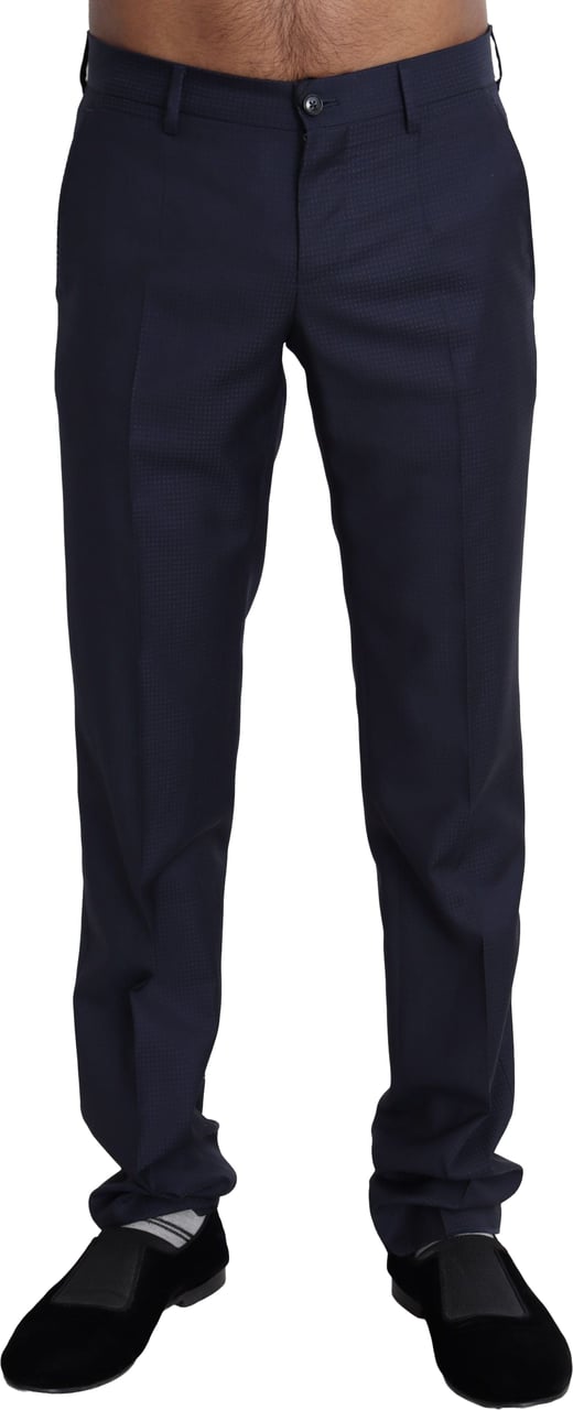 Dolce & Gabbana Navy Blue Dress Formal Men Trouser Pants Blauw