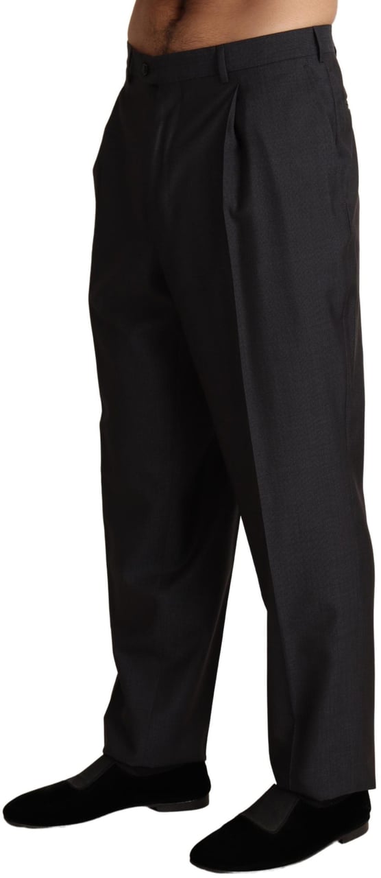 Dolce & Gabbana Gray Wool Blend Formal Trousers Pants Grijs