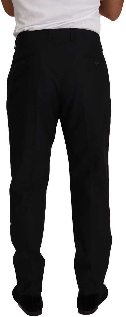 Dolce & Gabbana Blue Wool Silk Formal Trouser Dress Pants Blauw