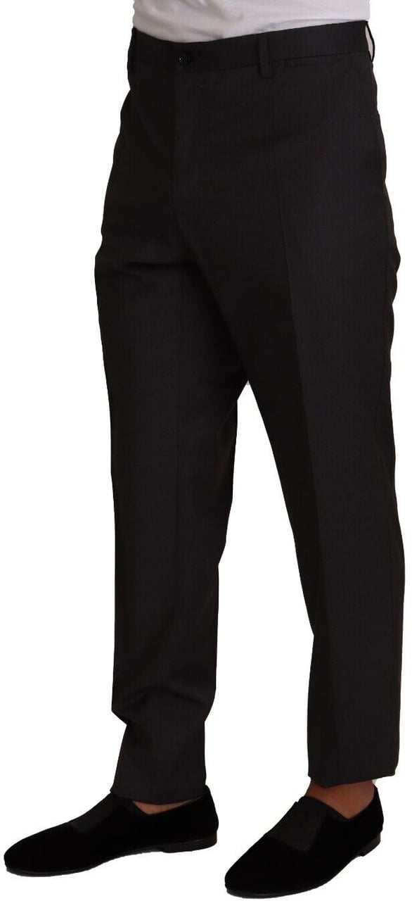 Dolce & Gabbana Gray Wool Formal Tuxedo Trouser Dress Pants Grijs