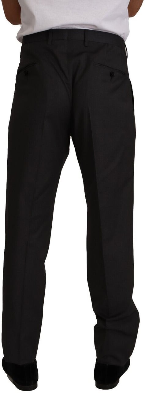 Dolce & Gabbana Gray Wool Formal Tuxedo Trouser Dress Pants Grijs