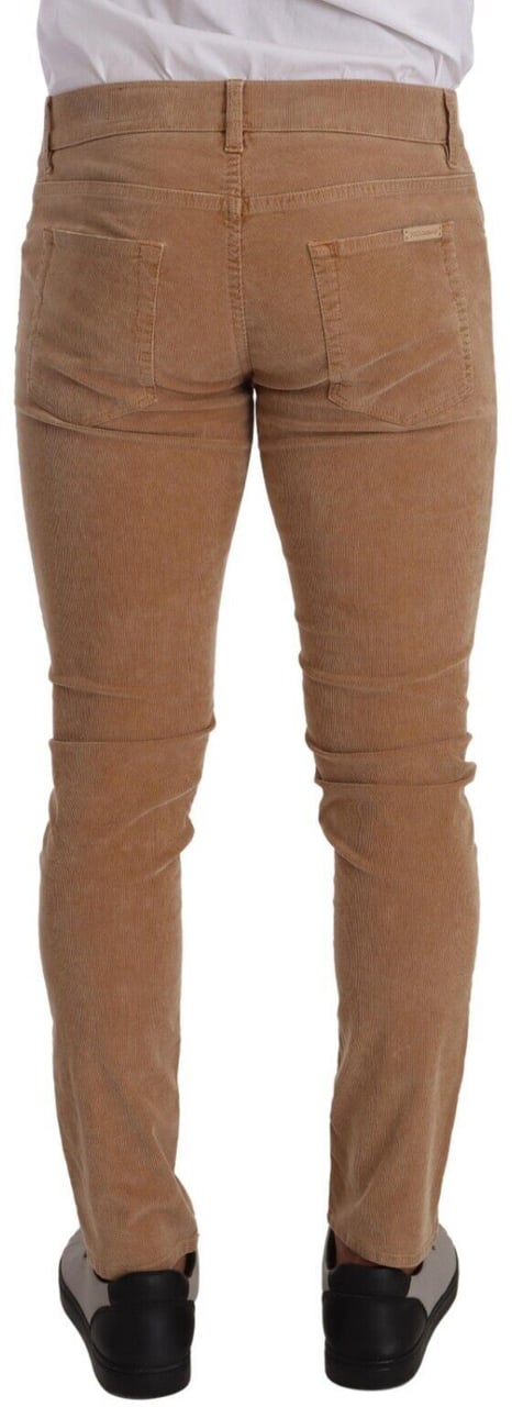 Dolce & Gabbana Brown Corduroy Cotton Skinny Slim Fit Jeans Bruin