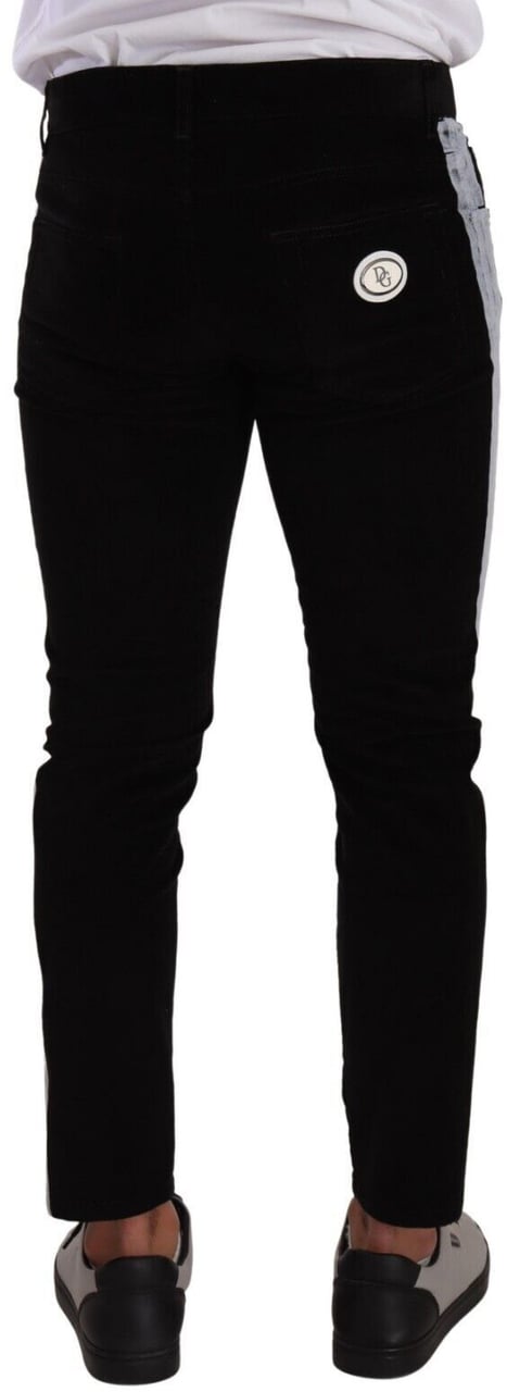 Dolce & Gabbana Black Cotton Stretch Skinny Corduroy Jeans Zwart