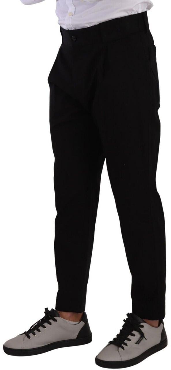 Dolce & Gabbana Black Cotton Stretch Chinos Trouser Jeans Zwart