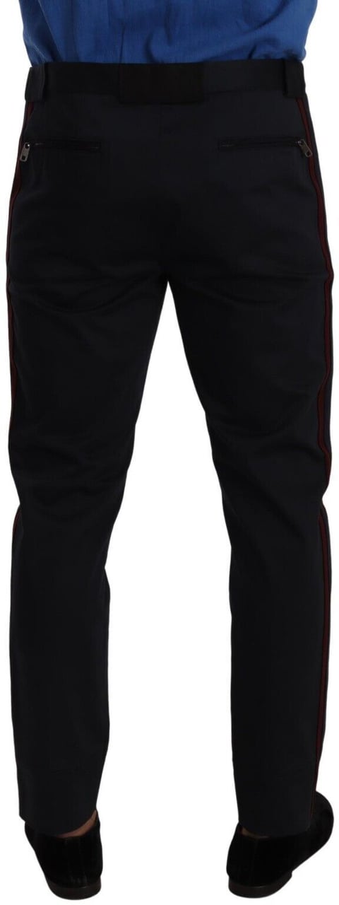 Dolce & Gabbana Blue Bordeaux Cotton Skinny Chino Pants Blauw