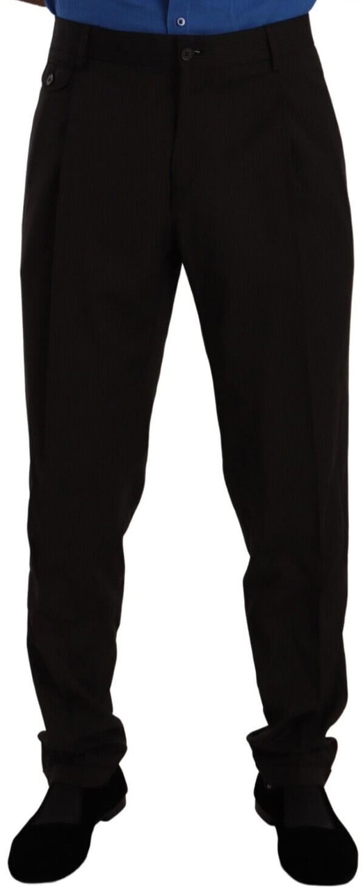Dolce & Gabbana Brown Wool Skinny Formal Dress Pants Bruin