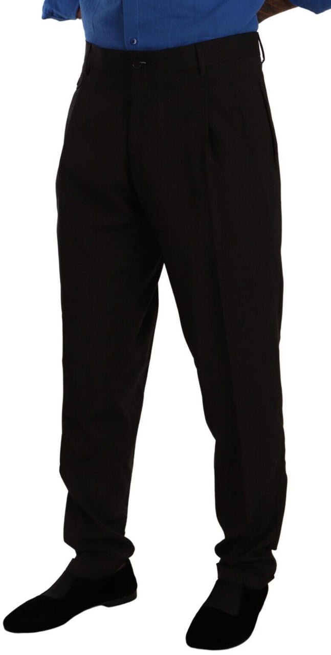 Dolce & Gabbana Brown Wool Skinny Formal Dress Pants Bruin