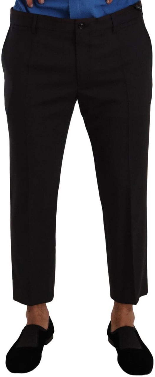 Dolce & Gabbana Gray Bordeaux Wool Trouser Dress Pants Grijs
