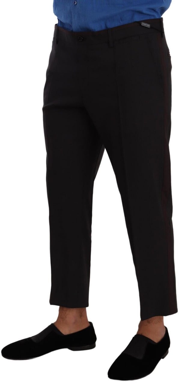 Dolce & Gabbana Gray Bordeaux Wool Trouser Dress Pants Grijs