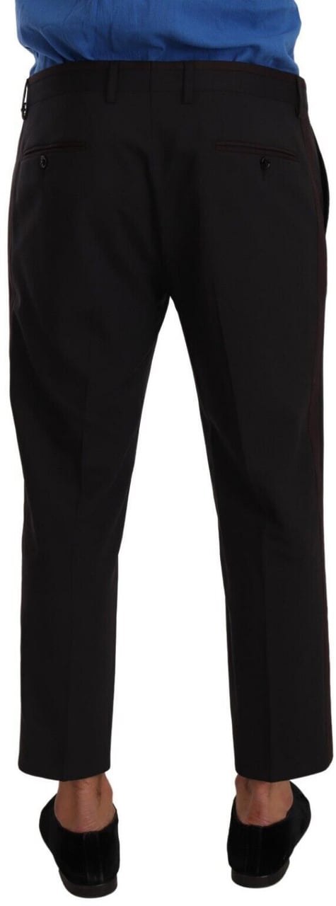 Dolce & Gabbana Gray Bordeaux Wool Trouser Dress Pants Grijs