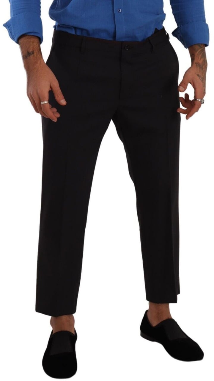 Dolce & Gabbana Gray Bordeaux Wool Trouser Dress Pants Grijs