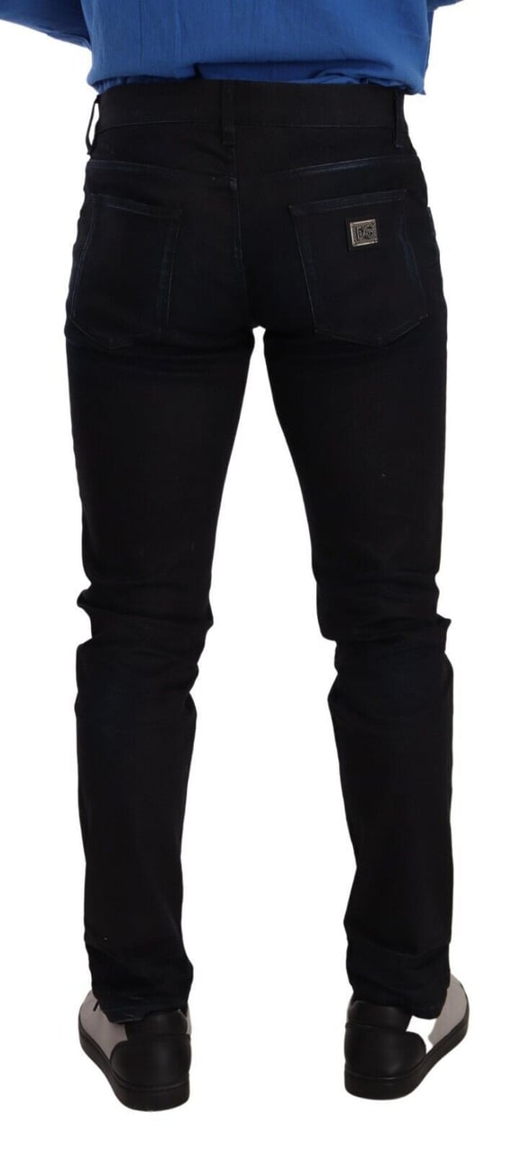 Dolce & Gabbana Blue Cotton Stretch Skinny Denim Trouser Jeans Blauw
