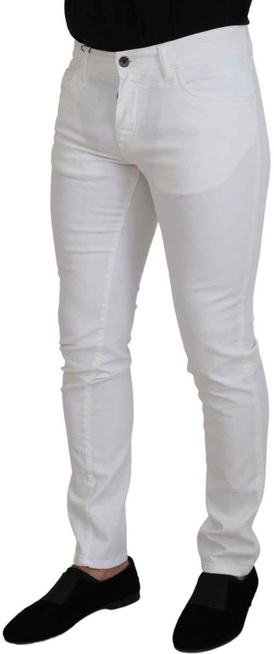 Dolce & Gabbana White Slim Skinny Stretch Cotton Denim Jeans Wit
