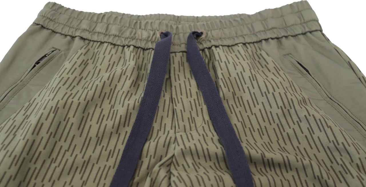 Dolce & Gabbana Green Striped Cargo Zipper Leg Men Trouser Pants Groen