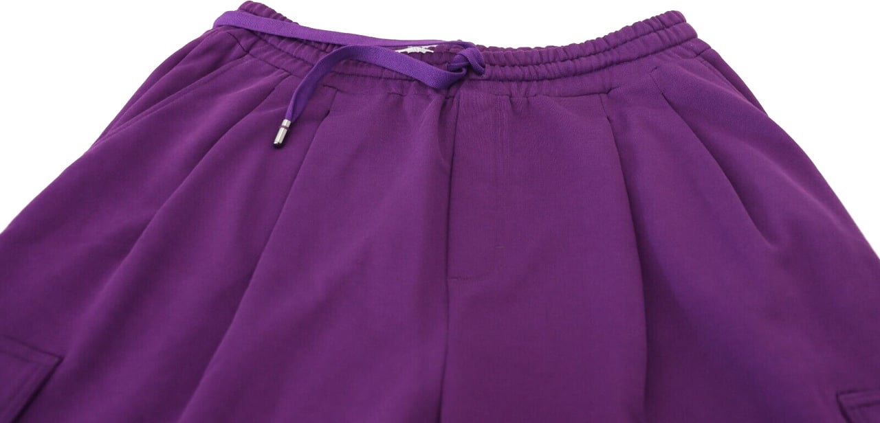 Dolce & Gabbana Purple Cotton Cargo Sweatpants Jogging Pants Paars